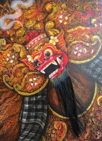Barong Ketet painting with real hair